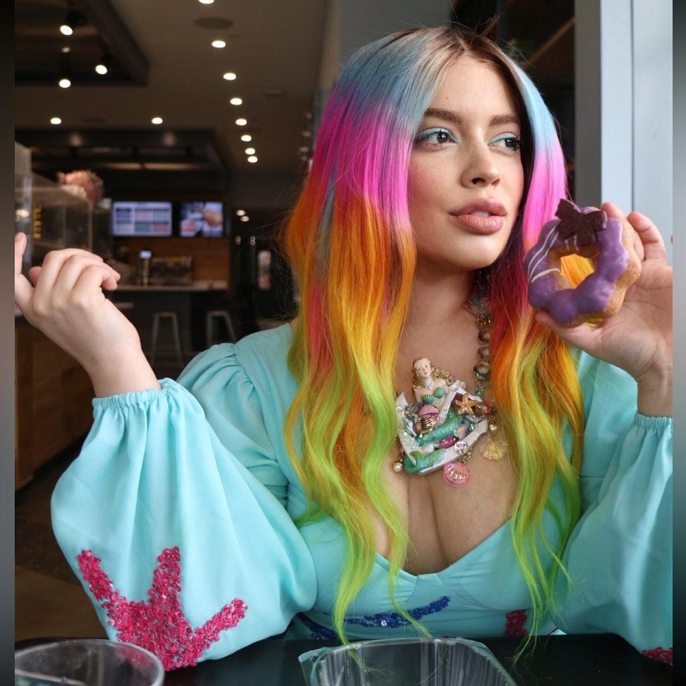 Vibrant Multicolor 13x5 lace front pre cut 100% human hair wig
